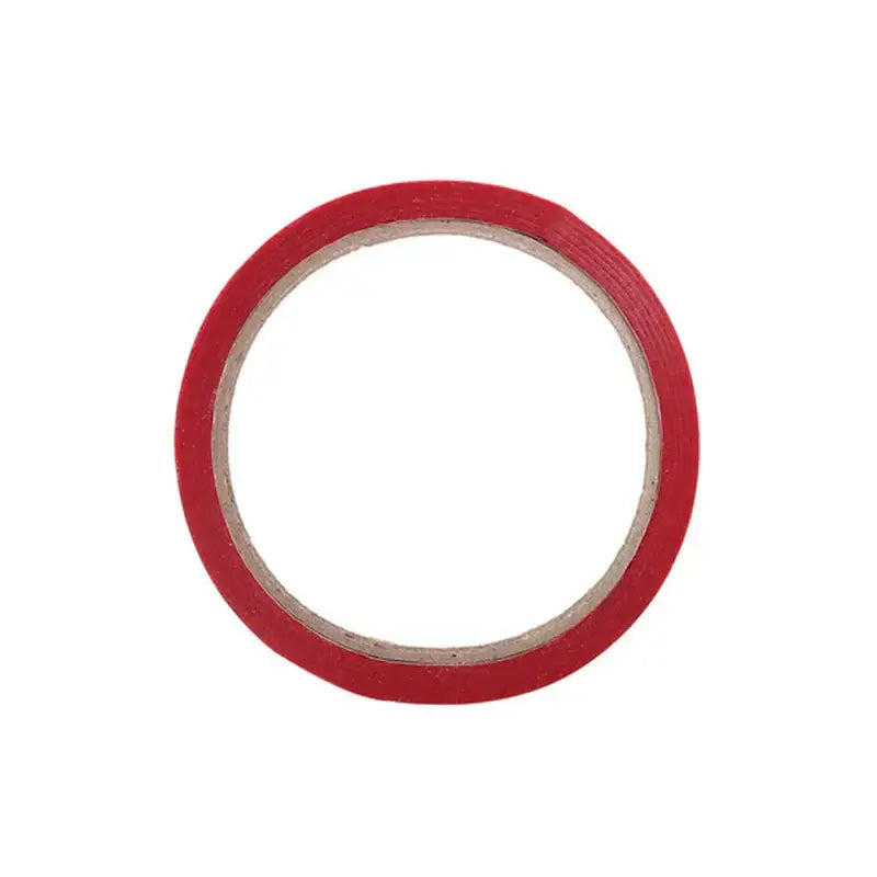 A roll of vibrant red bag seal tape with a smooth matte finish and slightly textured surface for kitchen freshness sealing