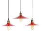 Red Iron Saucer Shade Pendant Light Kit - Loft Style Hanging Ceiling Light for Living Room - 8.5"/10"/14" W