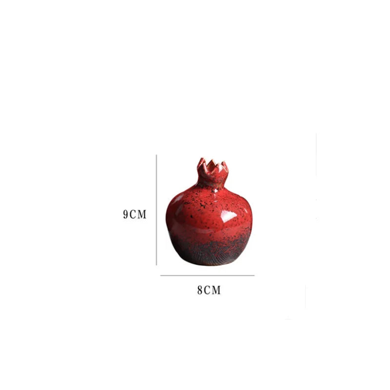 Red Pomegranate Ceramic Vase for Modern Home - S - Vase