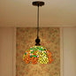 Red Stained Glass Dome Pendant Ceiling Light for Kitchen