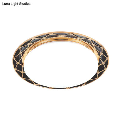 DecorBites™ DecorBites™ Resin Flush Mount LED Light Fixture - Traditional Black/Red/Apricot Bowl - Living Room Lighting