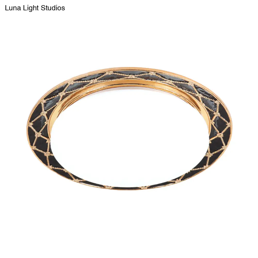 DecorBites™ DecorBites™ Resin Flush Mount LED Light Fixture - Traditional Black/Red/Apricot Bowl - Living Room Lighting