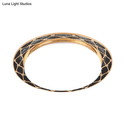 DecorBites™ DecorBites™ Resin Flush Mount LED Light Fixture - Traditional Black/Red/Apricot Bowl - Living Room Lighting