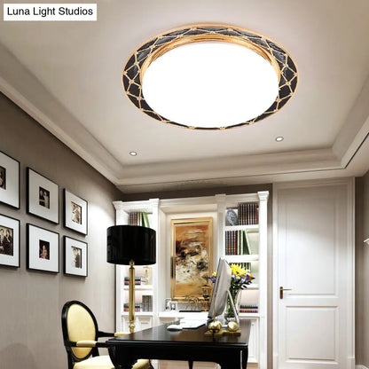 DecorBites™ DecorBites™ Resin Flush Mount LED Light Fixture - Traditional Black/Red/Apricot Bowl - Living Room Lighting