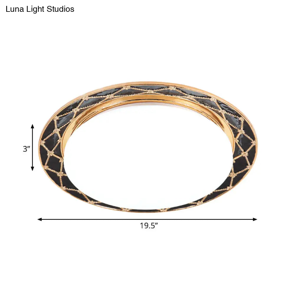 DecorBites™ DecorBites™ Resin Flush Mount LED Light Fixture - Traditional Black/Red/Apricot Bowl - Living Room Lighting