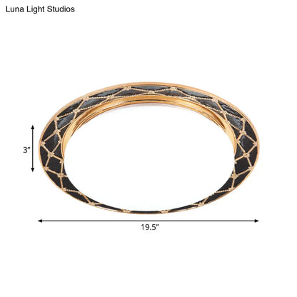 DecorBites™ DecorBites™ Resin Flush Mount LED Light Fixture - Traditional Black/Red/Apricot Bowl - Living Room Lighting