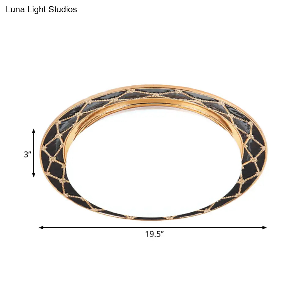 DecorBites™ DecorBites™ Resin Flush Mount LED Light Fixture - Traditional Black/Red/Apricot Bowl - Living Room Lighting