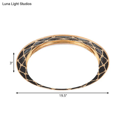 DecorBites™ DecorBites™ Resin Flush Mount LED Light Fixture - Traditional Black/Red/Apricot Bowl - Living Room Lighting