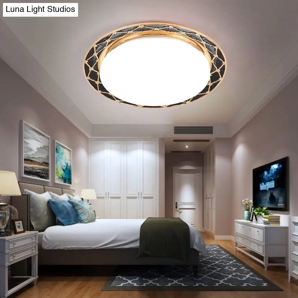 DecorBites™ DecorBites™ Resin Flush Mount LED Light Fixture - Traditional Black/Red/Apricot Bowl - Living Room Lighting