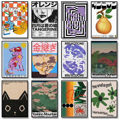 Retro Abstract Canvas Print for Home Décor - Posters