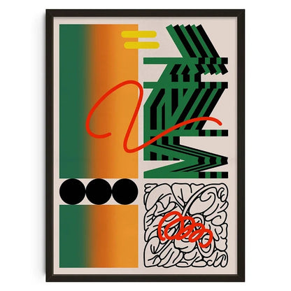 Retro Abstract Vintage Canvas Print Wall Art - Style-11 / 50X70cm Unframed - Posters