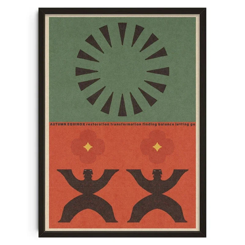 Retro Abstract Vintage Canvas Print Wall Art - Style-33 / 50X70cm Unframed - Posters