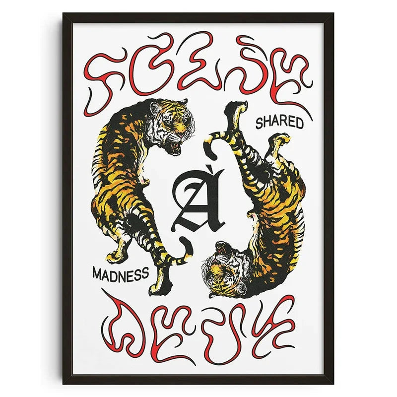 Retro Abstract Vintage Canvas Print Wall Art - Style-5 / 50X70cm Unframed - Posters