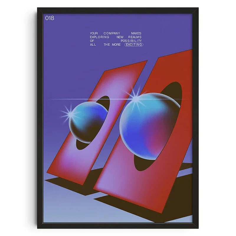 Retro Abstract Vintage Canvas Print Wall Art - Style-6 / 50X70cm Unframed - Posters