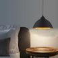 Retro Aluminum Pendant Light with Adjustable Cord - Ridged Dome Design, Single Bulb, Ideal for Coffee Shops, Black