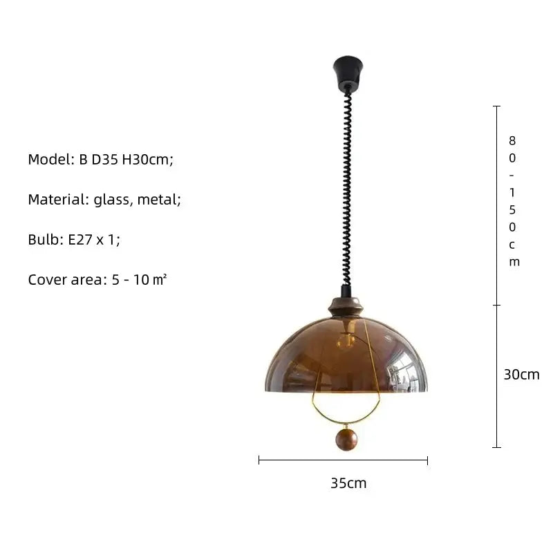 A warm amber glass pendant light with metallic frame and chain featuring e27 bulb socket for dining room decorbites amber shades retro