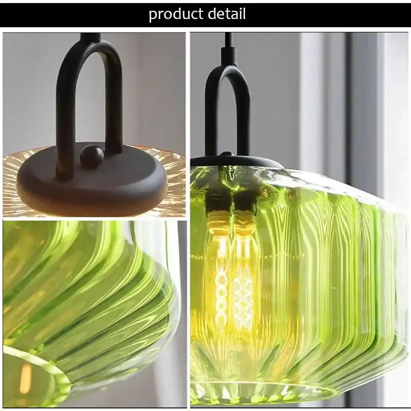 Vibrant lime green ribbed color glass dining chandelier with matte black metal fixture ideal for decorbites color glass decor