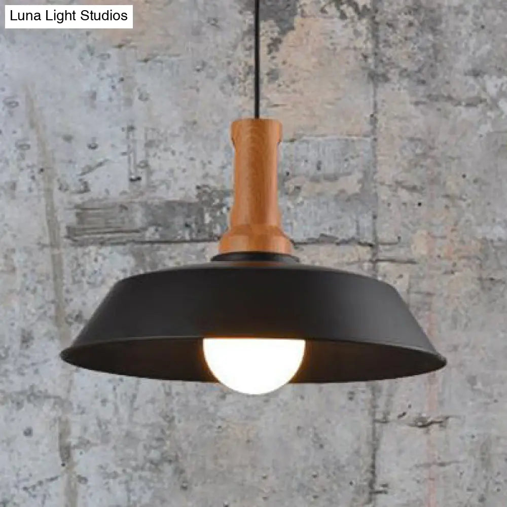 Retro Barn Hanging Light - Stylish 10" or 14" Metal Ceiling Fixture for Kitchen in Black or White