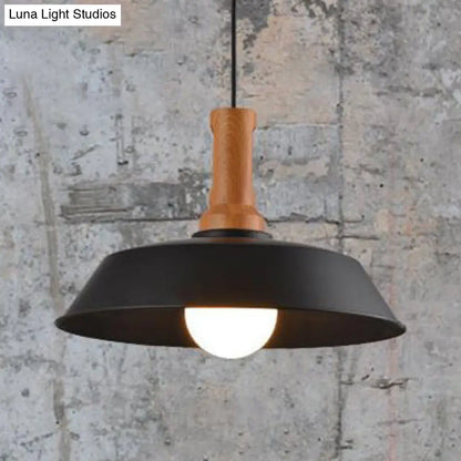 Retro Barn Hanging Light - Stylish 10" or 14" Metal Ceiling Fixture for Kitchen in Black or White