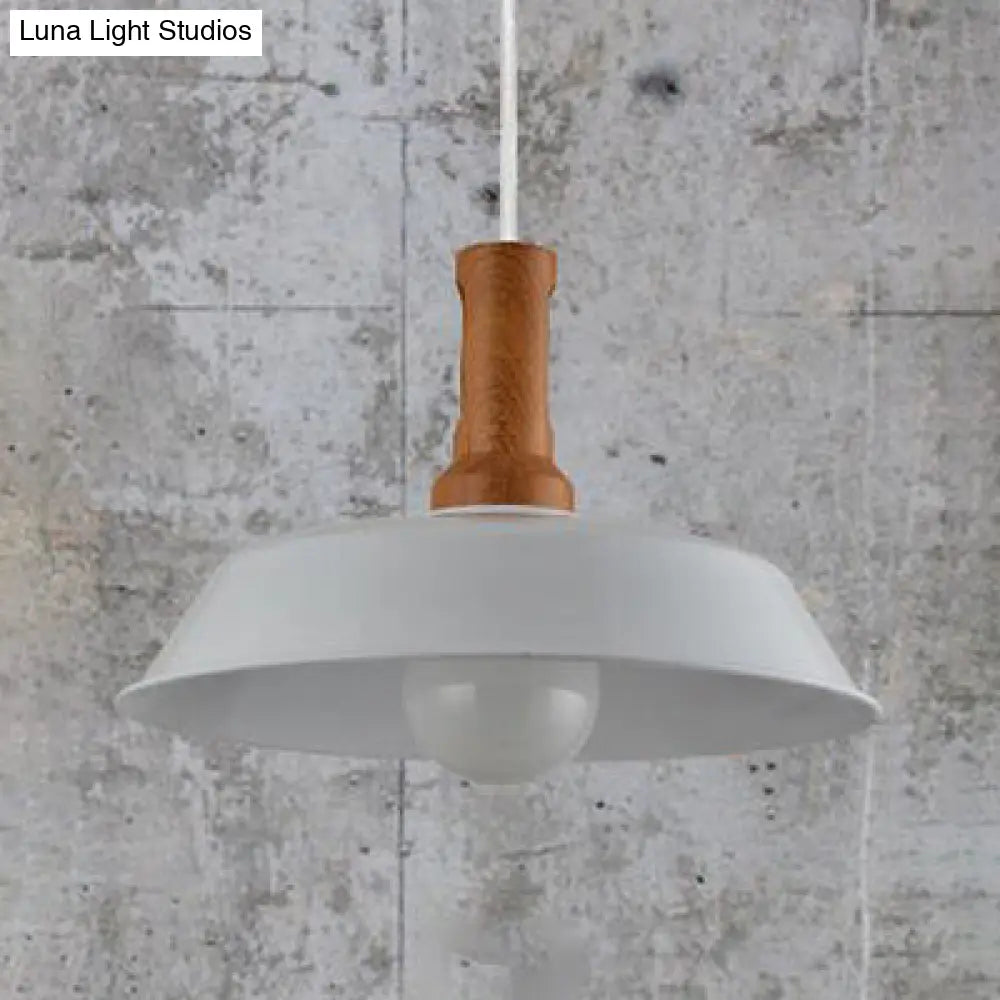 Retro Barn Hanging Light - Stylish 10" or 14" Metal Ceiling Fixture for Kitchen in Black or White