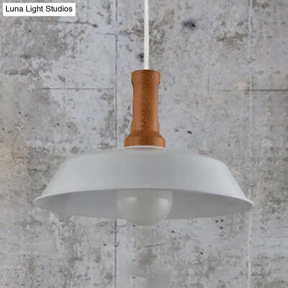 Retro Barn Hanging Light - Stylish 10" or 14" Metal Ceiling Fixture for Kitchen in Black or White