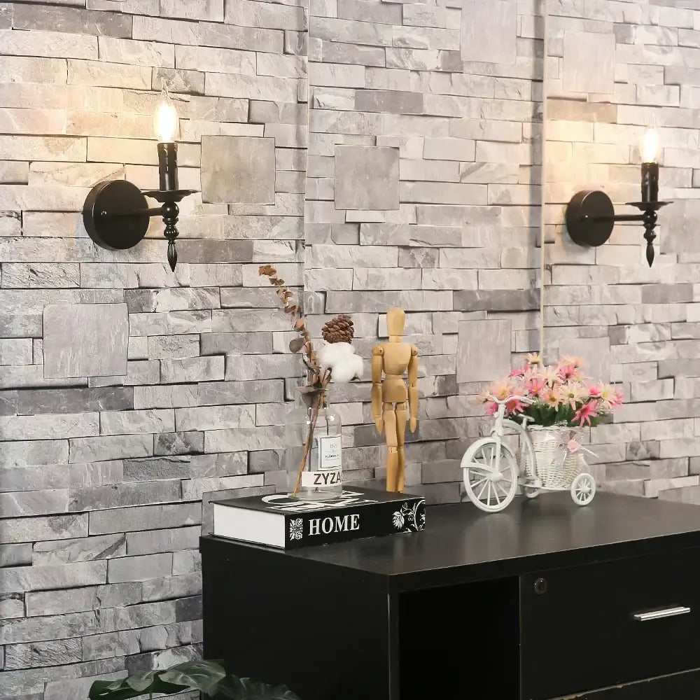 Retro black iron art wall lamp featuring a candle-style bulb wall sconce ideal for decorbites iron art wall decor