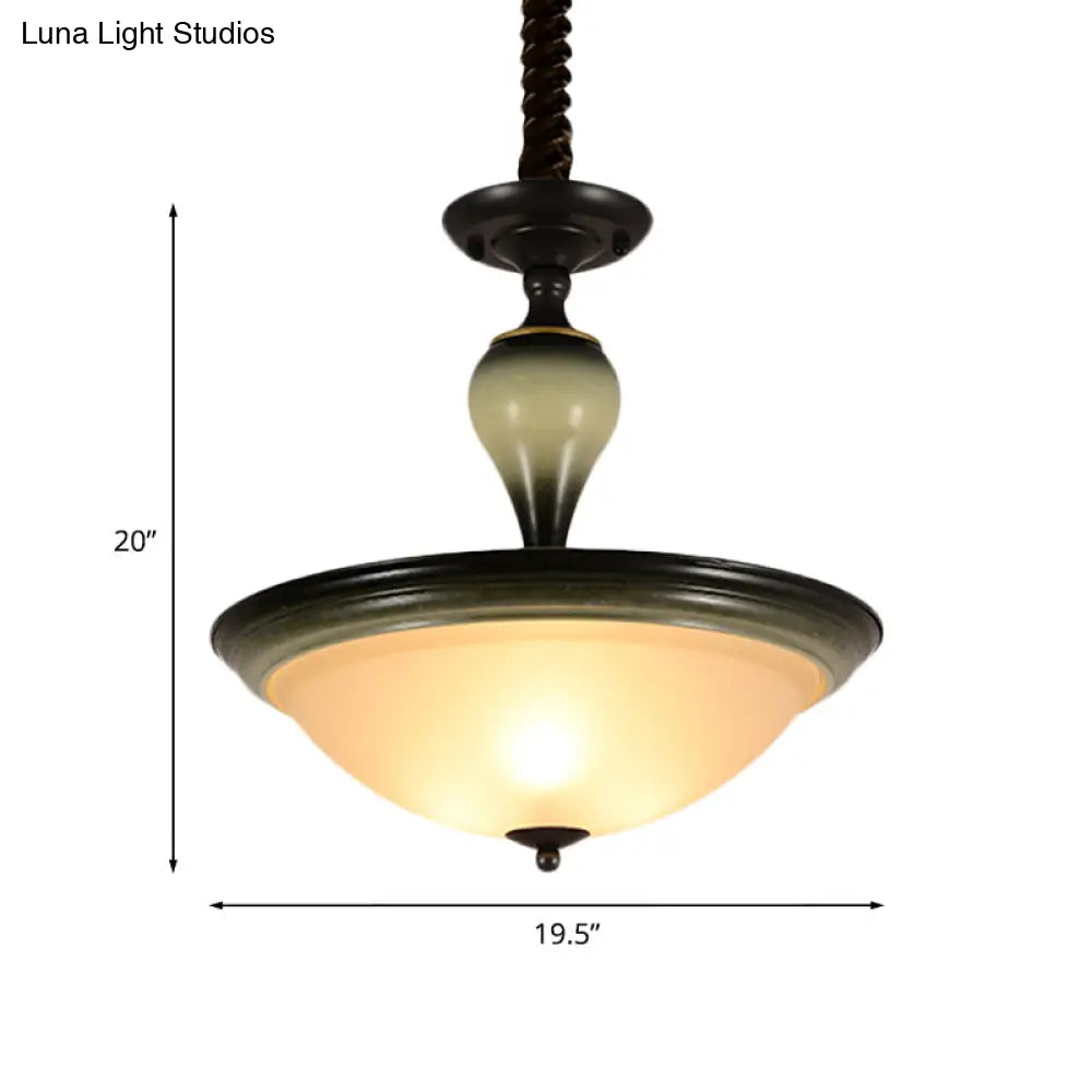 DecorBites™ Lámpara de techo semiempotrada retro con cristal esmerilado - Negra, 3 bombillas