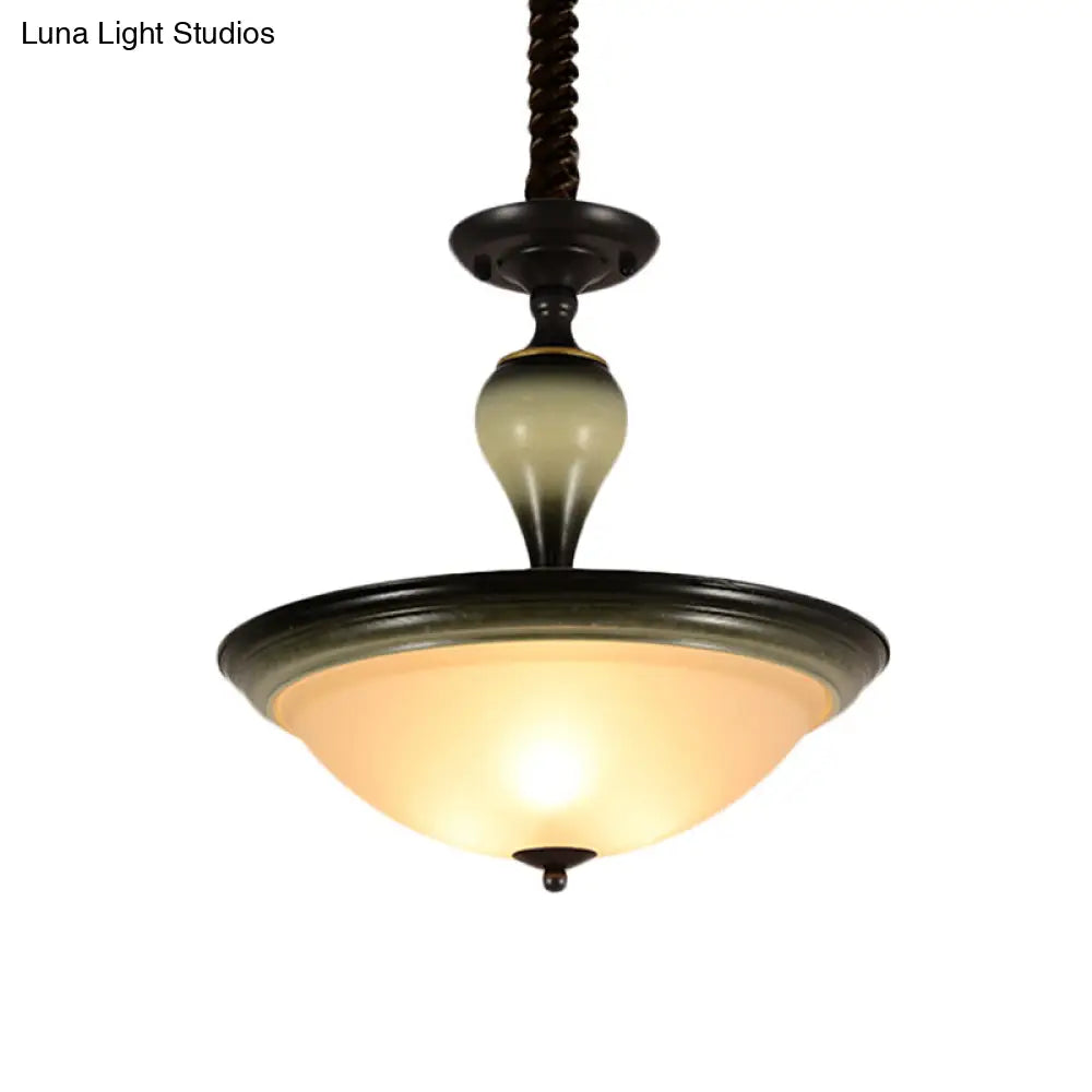 DecorBites™ Lámpara de techo semiempotrada retro con cristal esmerilado - Negra, 3 bombillas