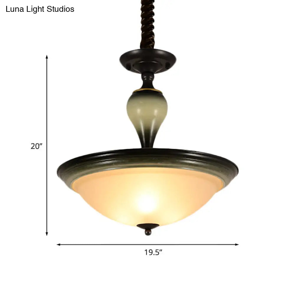 DecorBites™ Lámpara de techo semiempotrada retro con cristal esmerilado - Negra, 3 bombillas