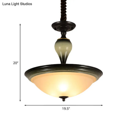 DecorBites™ Lámpara de techo semiempotrada retro con cristal esmerilado - Negra, 3 bombillas