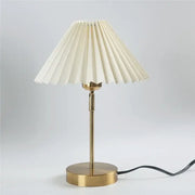 Retro brass and cream decorbites adjustable pleated table lamp with pleated lampshade on brass-finished base for bedroom light