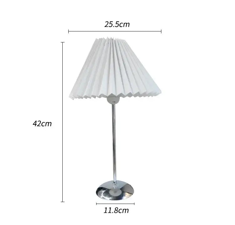 Retro brass and cream decorbites adjustable pleated table lamp with white pleated shade and chrome stand for bedroom decor