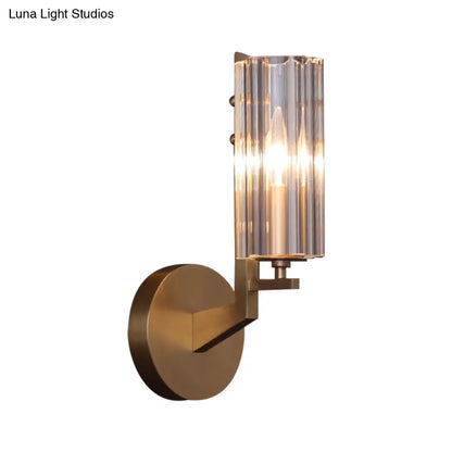DecorBites™ DecorBites™ Retro Brass Wall Sconce with Crystal Shade - Stylish Hallway Lighting Fixture