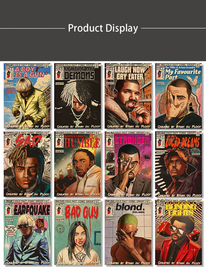 Retro Canvas Print: Hip Hop Singer Album Cover - Posters