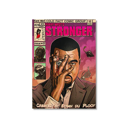 Retro Canvas Print: Hip Hop Singer Album Cover - SW8477 / 20X30cm Unframed - Posters