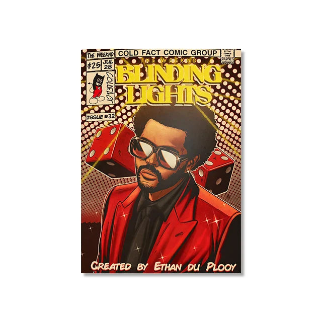 Retro Canvas Print: Hip Hop Singer Album Cover - SW8482 / 30X45cm Unframed - Posters