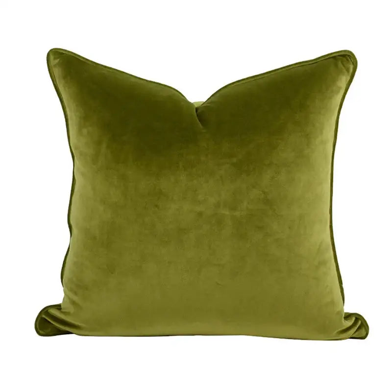 Retro circus cream pillow cover with tassels and olive green velvet square cushion decorbites circus retro throw