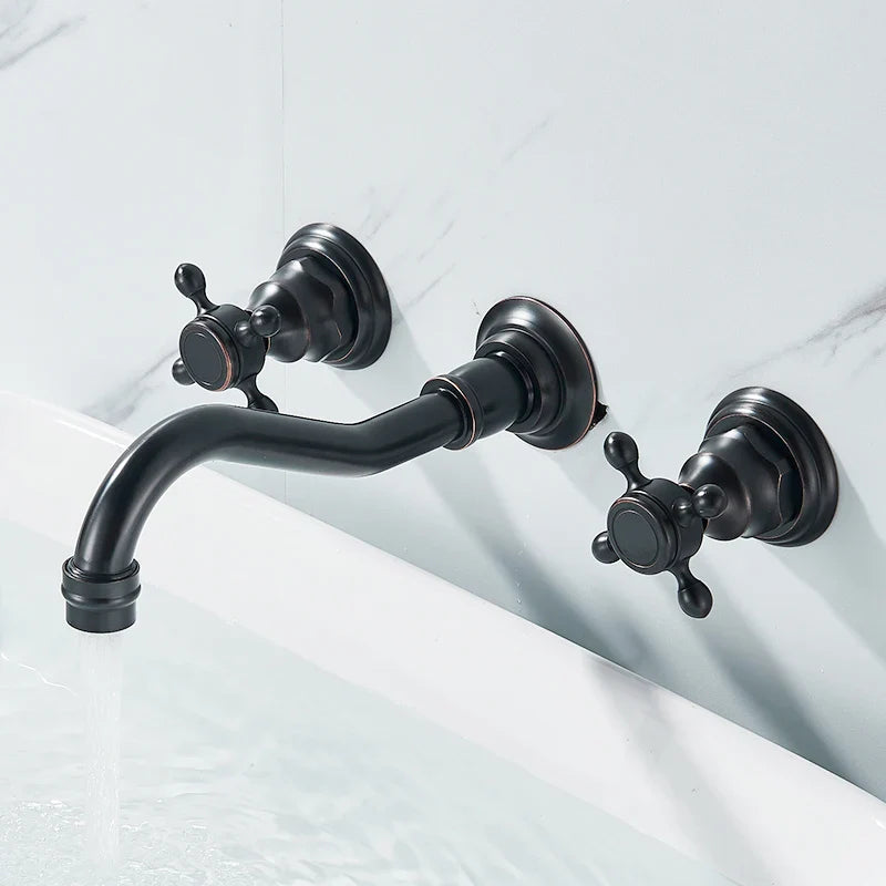 Retro Color Wall Mounted Bathroom Faucet - Oil Rubbed Bronze / UNITED KINGDOM