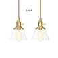 Retro Conical Pendant Light with Clear Ruffle Glass for Foyer - 1 Light