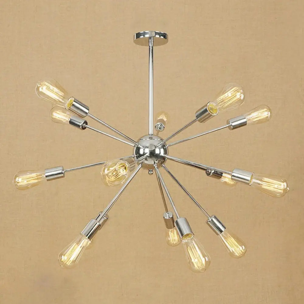 Retro Copper/Chrome Chandelier - Stylish 9/12 Lights Pendant Light for Over Table
