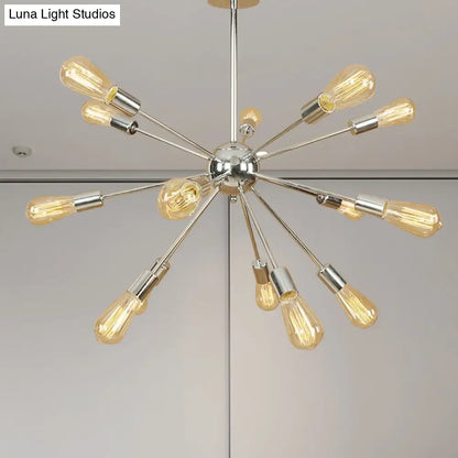 Retro Copper/Chrome Chandelier - Stylish 9/12 Lights Pendant Light for Over Table