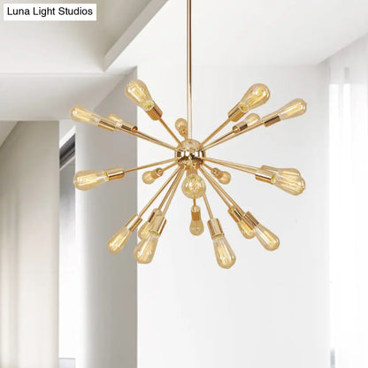 Retro Copper/Chrome Chandelier - Stylish 9/12 Lights Pendant Light for Over Table