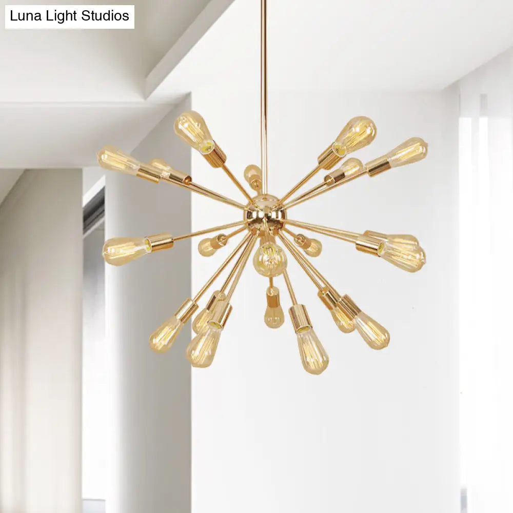 Retro Copper/Chrome Chandelier - Stylish 9/12 Lights Pendant Light for Over Table