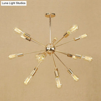 Retro Copper/Chrome Chandelier - Stylish 9/12 Lights Pendant Light for Over Table