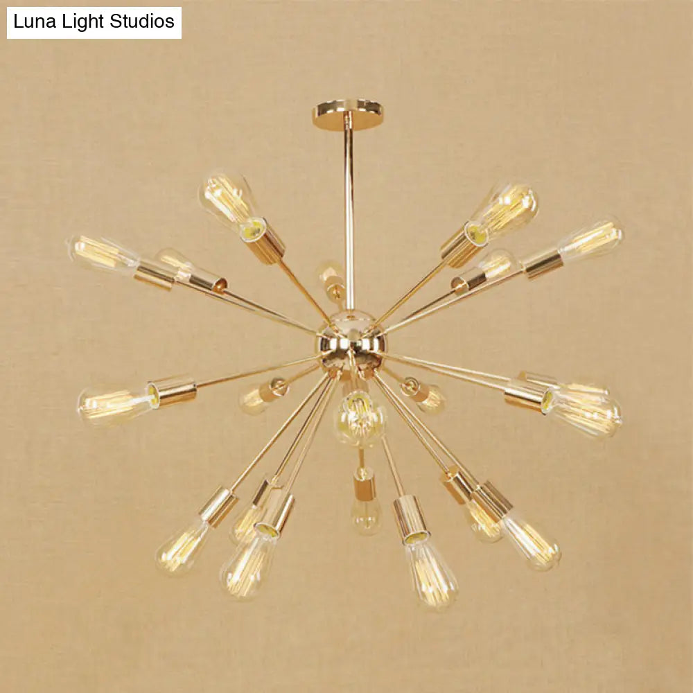 Retro Copper/Chrome Chandelier - Stylish 9/12 Lights Pendant Light for Over Table
