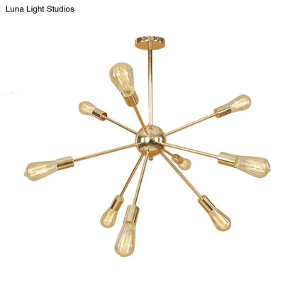 Retro Copper/Chrome Chandelier - Stylish 9/12 Lights Pendant Light for Over Table