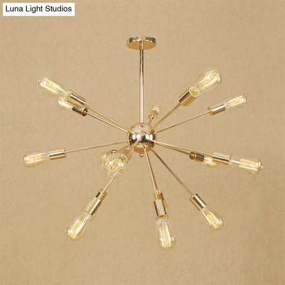 Retro Copper/Chrome Chandelier - Stylish 9/12 Lights Pendant Light for Over Table