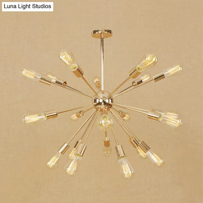 Retro Copper/Chrome Chandelier - Stylish 9/12 Lights Pendant Light for Over Table