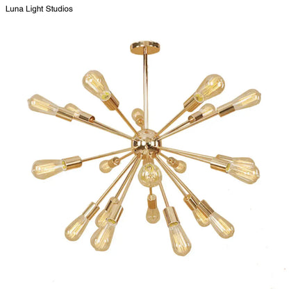 Retro Copper/Chrome Chandelier - Stylish 9/12 Lights Pendant Light for Over Table