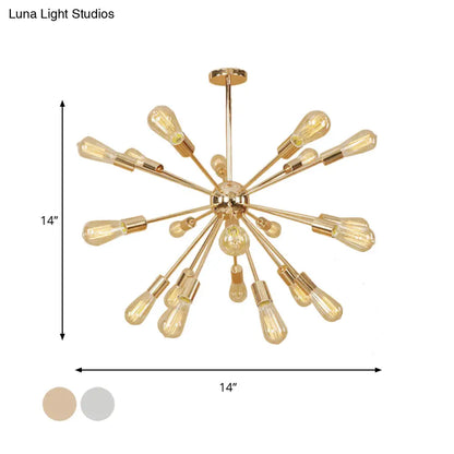 Retro Copper/Chrome Chandelier - Stylish 9/12 Lights Pendant Light for Over Table